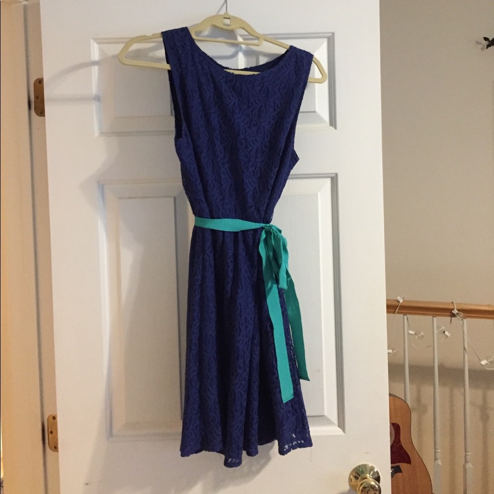 Blue lace dress