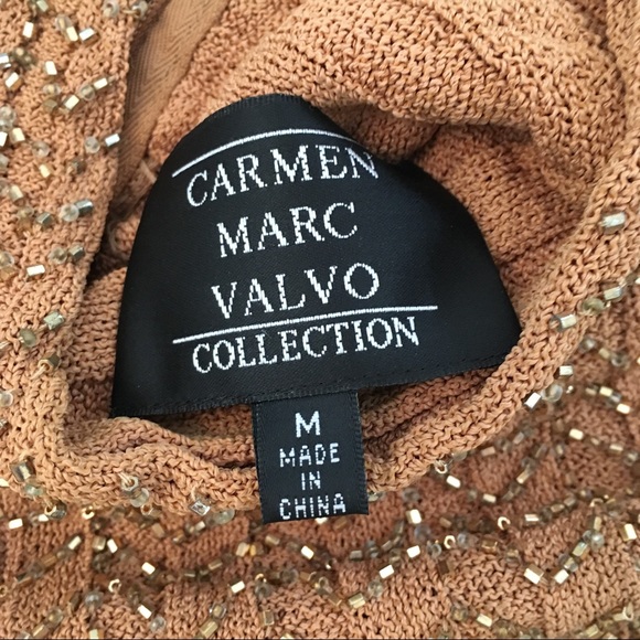 ✂️Carmen Marc Valvo beaded sleeveless turtleneck - Picture 4 of 4
