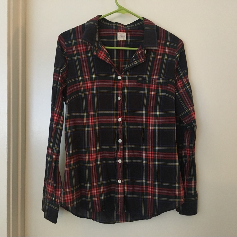 J Crew tartan plaid perfect shirt button down