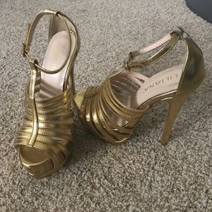 Gold high heel