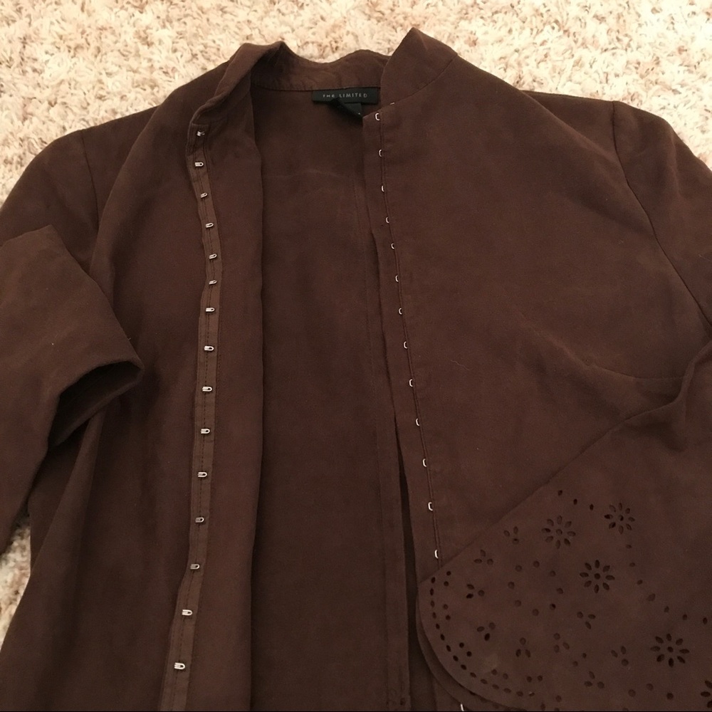 Suede - ish jacket with hook and eye closure - Picture 2 of 6