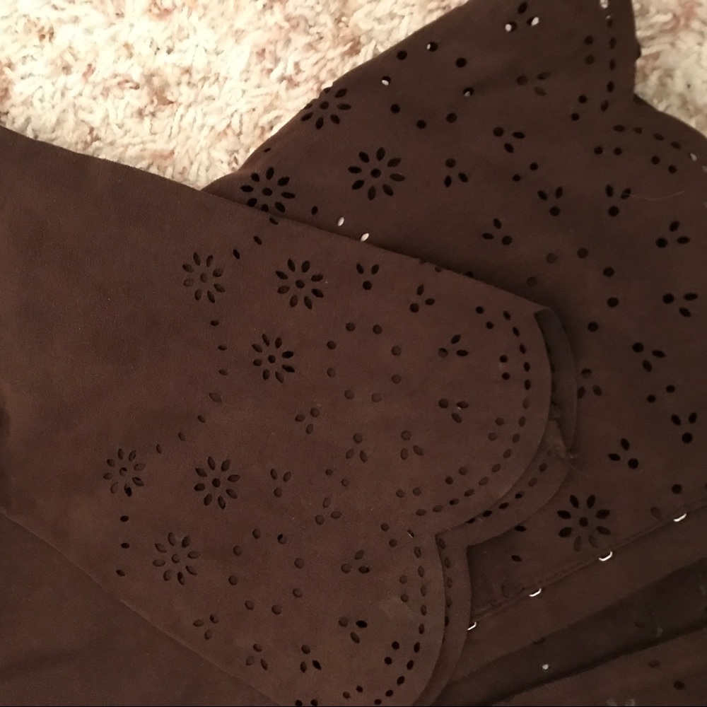 Suede - ish jacket with hook and eye closure - Picture 3 of 6
