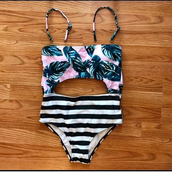 Retro Green Leaf One Piece - Picture 4 of 10