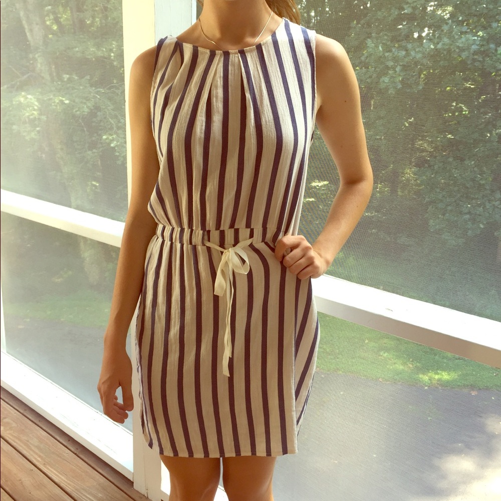 Zara Basic Striped Cotten/linen Dress