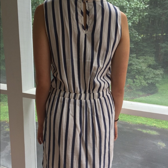 Zara Basic Striped Cotten/linen Dress - Picture 4 of 8