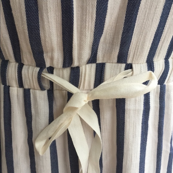 Zara Basic Striped Cotten/linen Dress - Picture 5 of 8