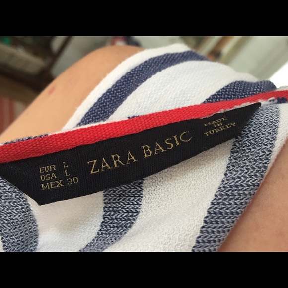 Zara Basic Striped Cotten/linen Dress - Picture 7 of 8