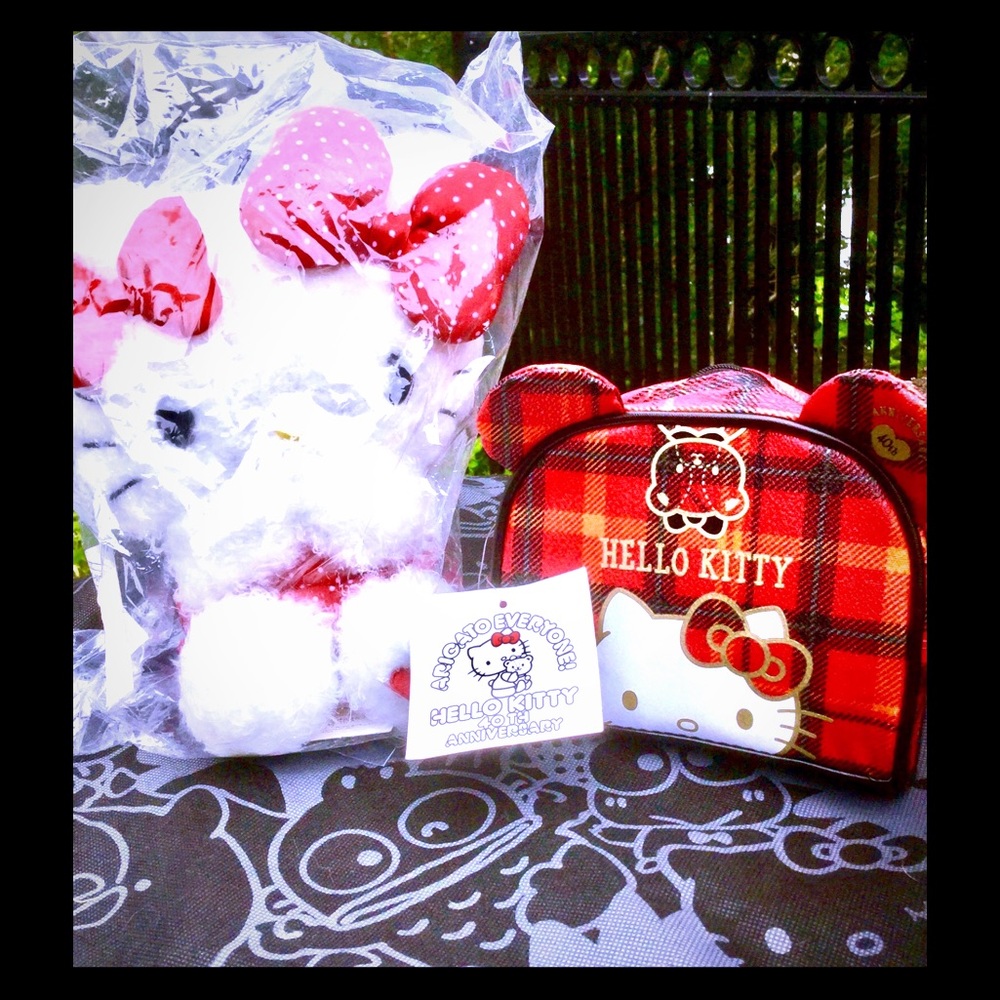 Hello Kitty Makeup Bag Bonus Plushy - Picture 1 of 8
