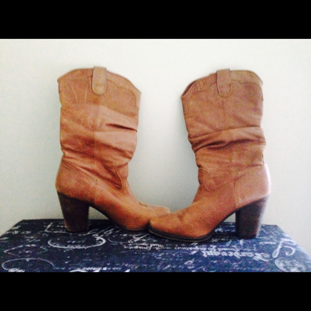 Leather cowboy boots