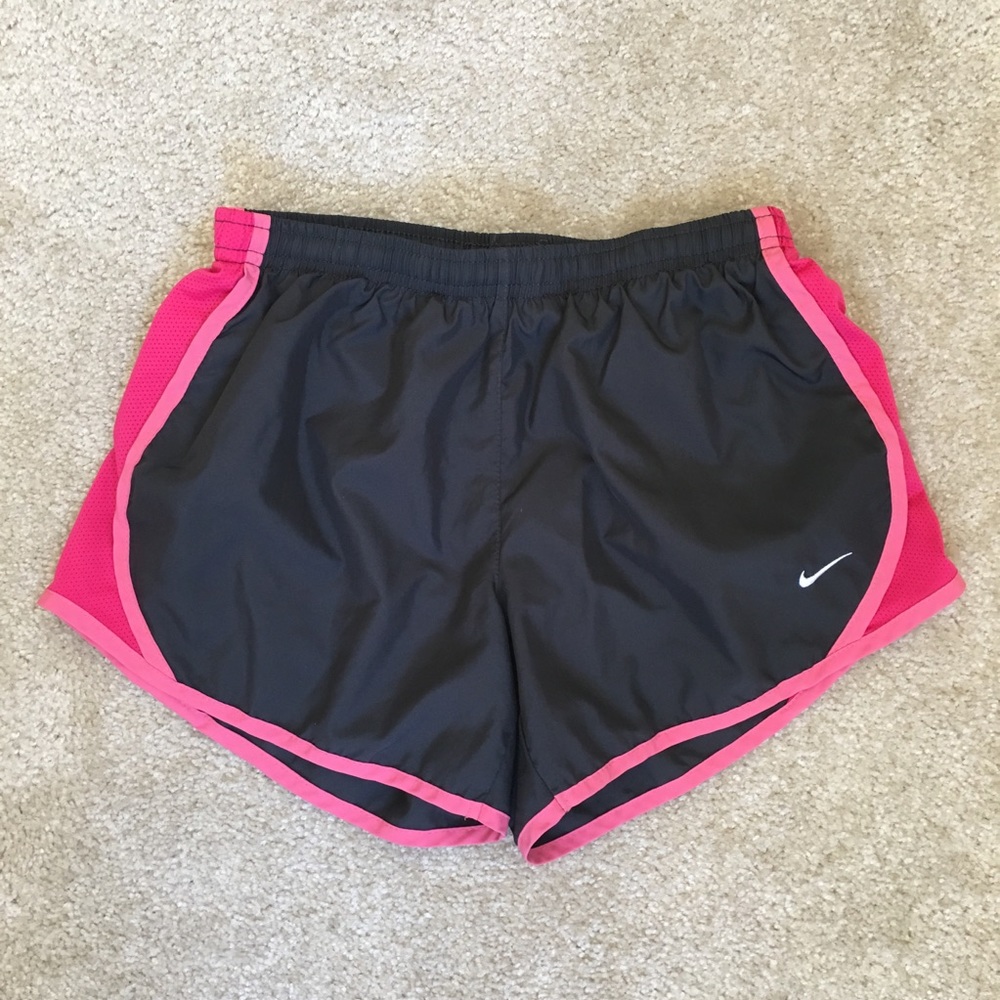 Nike Dri-Fit Gray + Pink Running Shorts