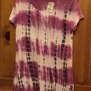 Cotton T shirt dip dyed