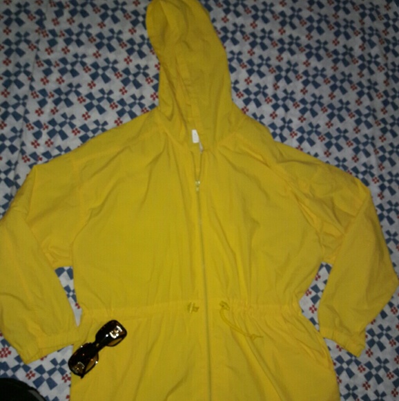Express Jackets & Blazers - Express Windbreaker Jacket Hood Size Large Yellow