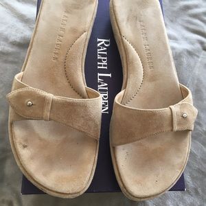 Ralph Lauren tan suede sandal