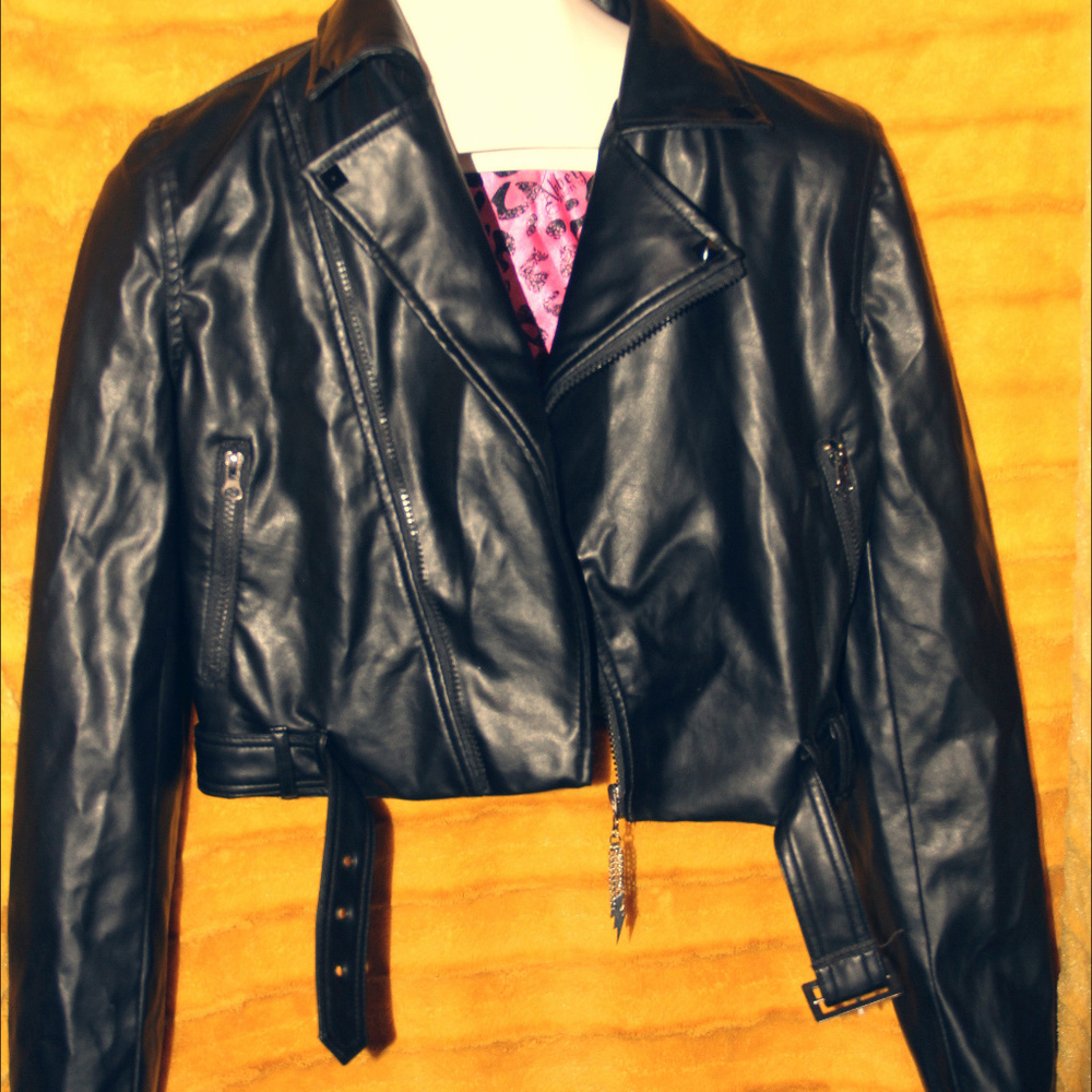 Abbey Dawn leather jacket.