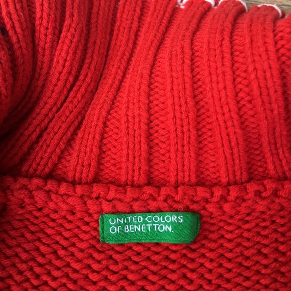 United Colors Of Benetton Red/White Sweater - Picture 5 of 7