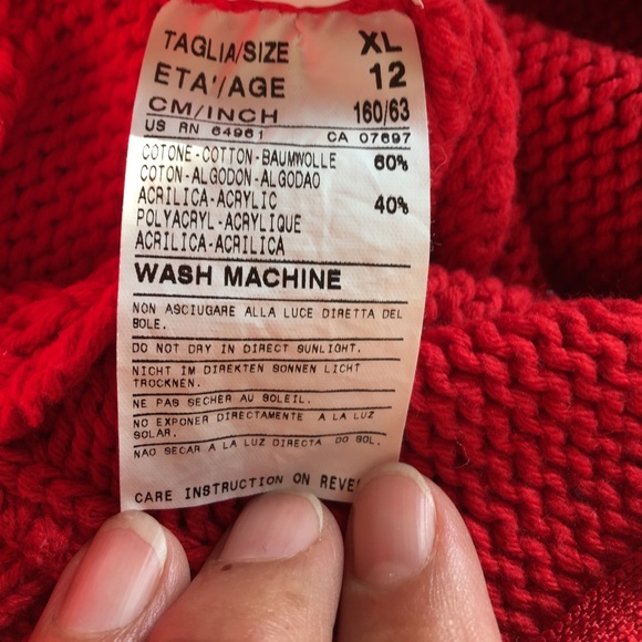 United Colors Of Benetton Red/White Sweater - Picture 7 of 7