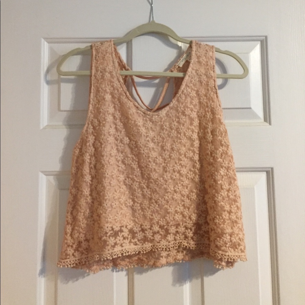 Floral peach crop top