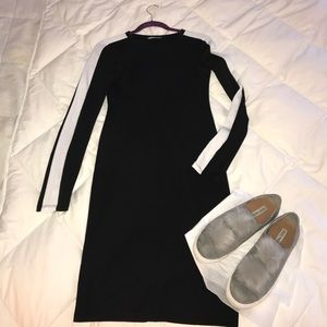 Zara Bodycon Long Slv Jersey Dress