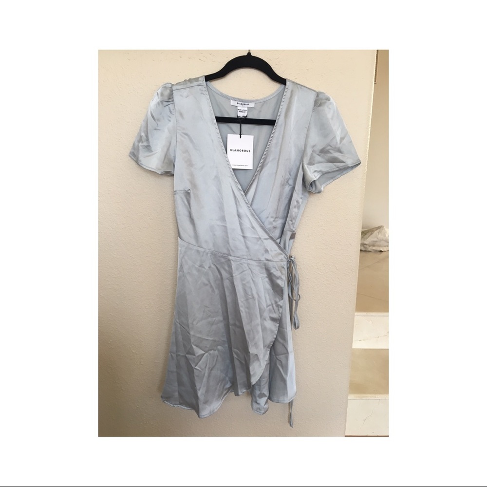 Silver polyester summer or winter dress