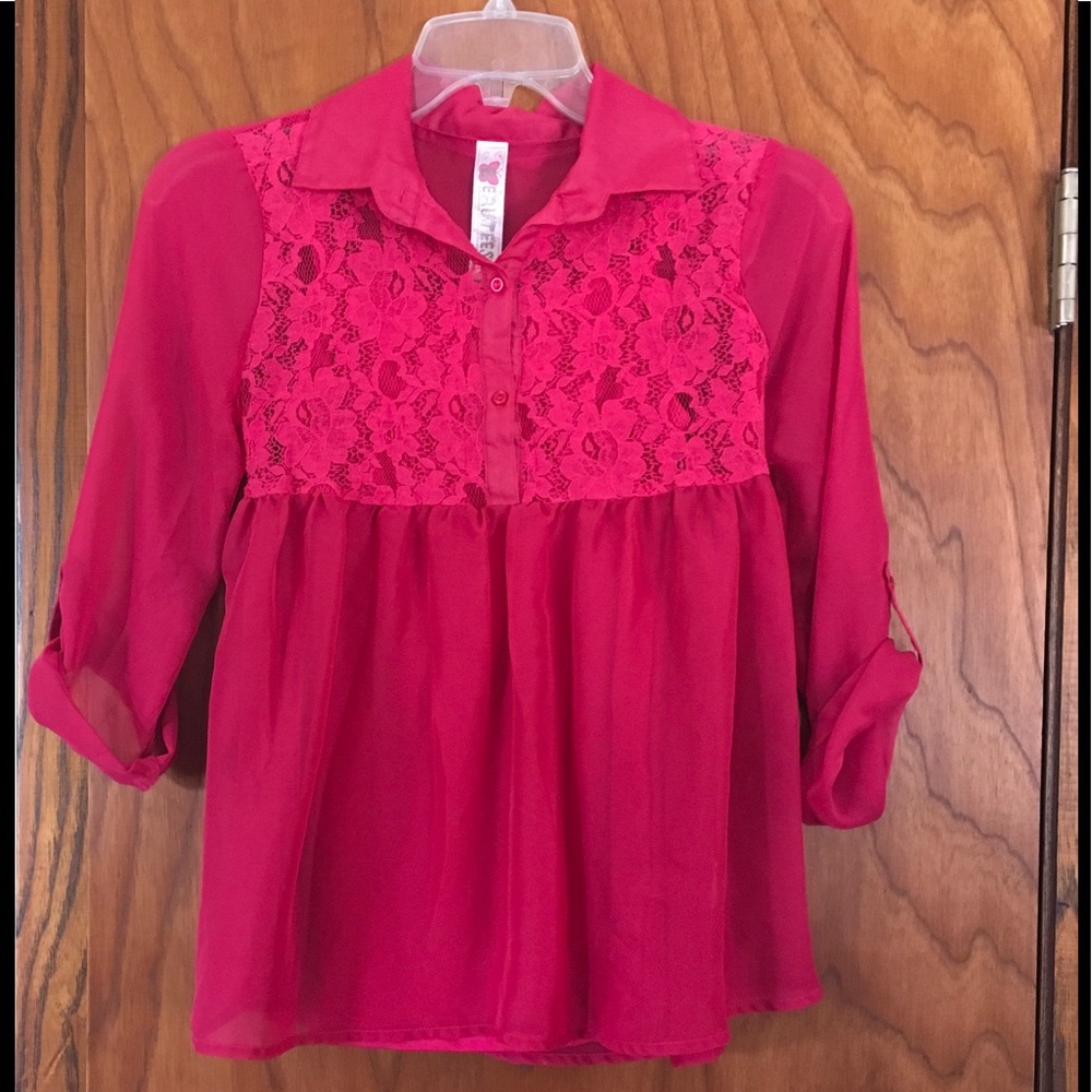 Girls Fuchsia Blouse