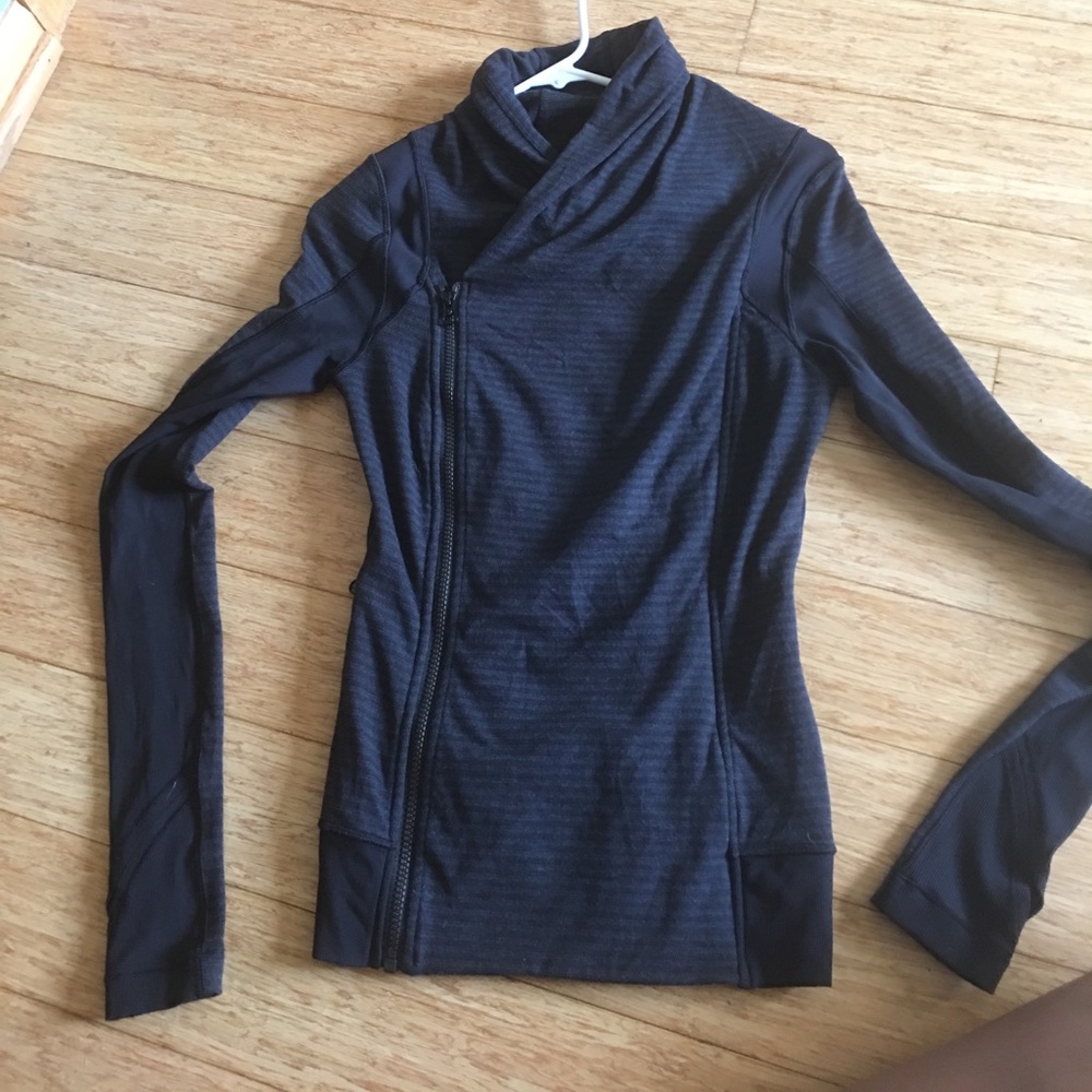 Lululemon Bhakti Yoga Jacket Double Zip Gray Sz 2