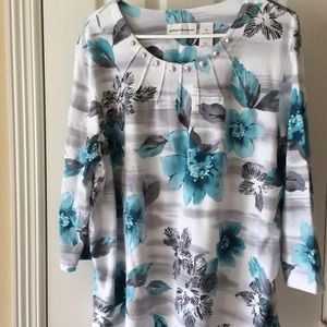 Alfred Dunner 3/4 sleeve top size XL.