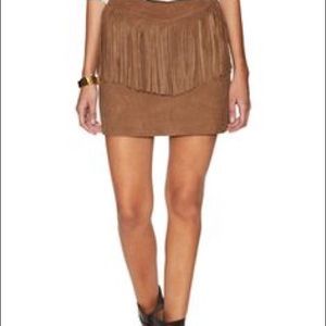 Walter Baker black suede fringe skirt (size 6)