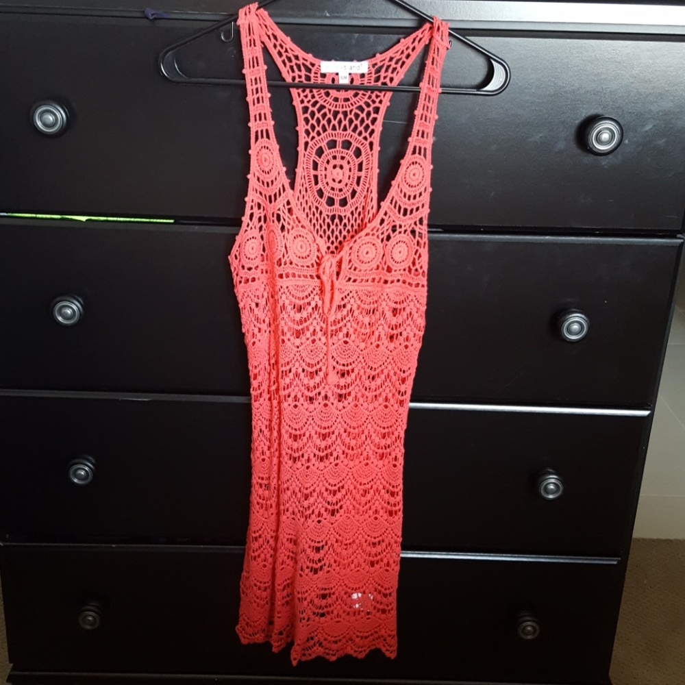 Coral swimsuit coverup