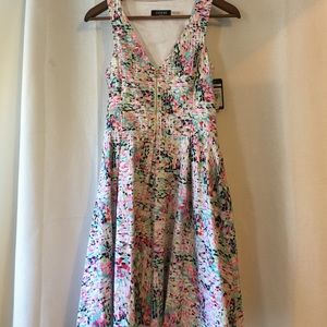 Printed zipper front Dress