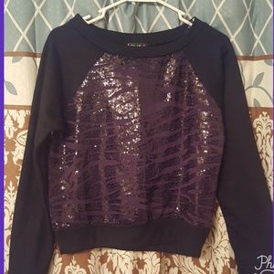 Black and purple sequence sweatshirt