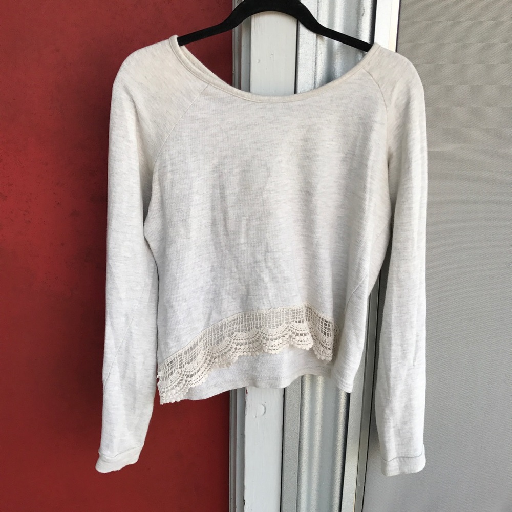 off-white long-sleeved shirt