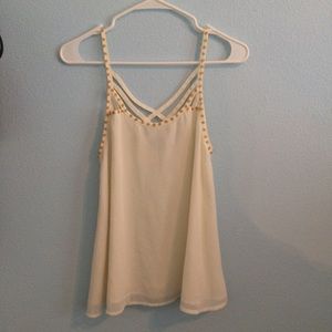 White tank with gold embellishments