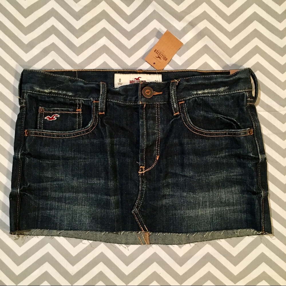 NWT Hollister Dark Wash Jean Skirt