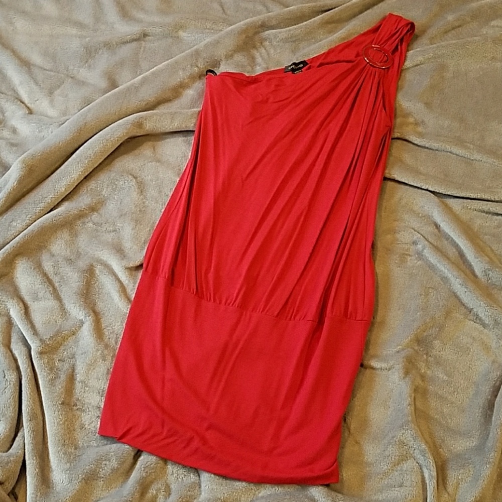 Bebe One Shoulder Red Dress