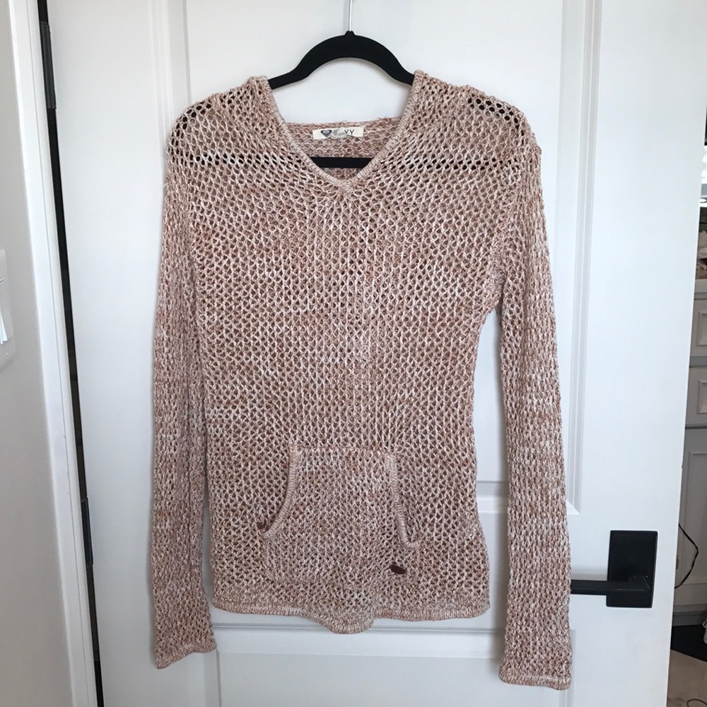 Orange and white Roxy crochet Hoodie