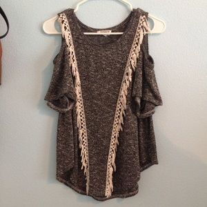 Cold shoulder sweater top