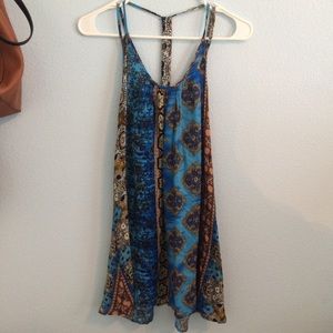 Boho mini slip shift dress