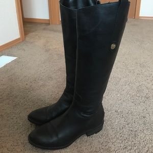 Sam Edelman black leather knee high boots