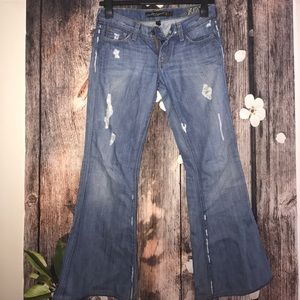 LUCKY BRAND LEGEND DISTRESSED BELL BOTTOMS