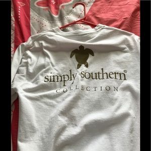 Simply southern white long sleeved shirt size L