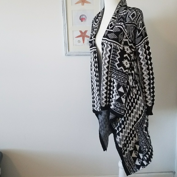 Mossimo Supply Co. Sweaters - Long Aztec waterfall knit open front cardigan