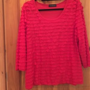 Travel Elements red ruffle shirt