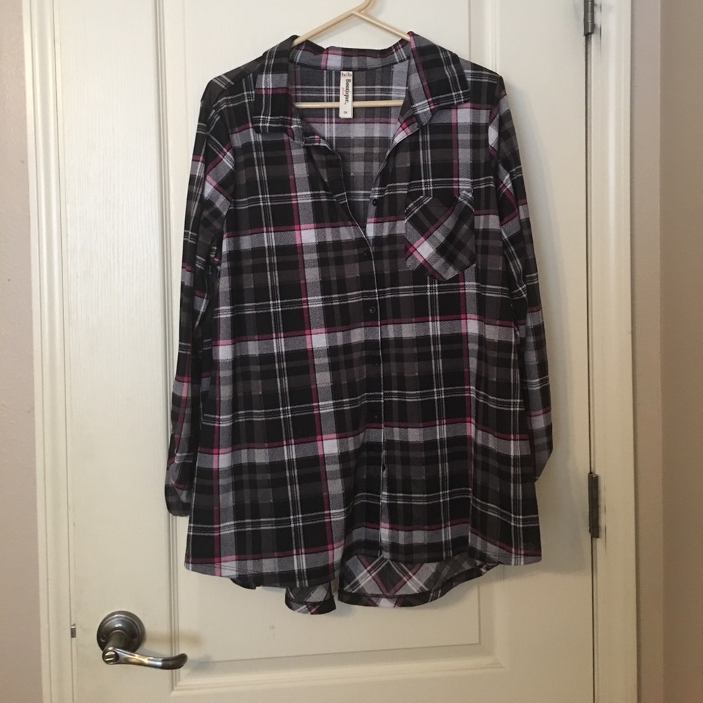 Black and pink plaid