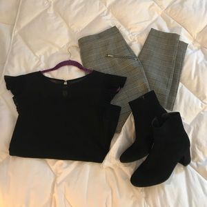 Zara Plaid Skinny Dress Pants