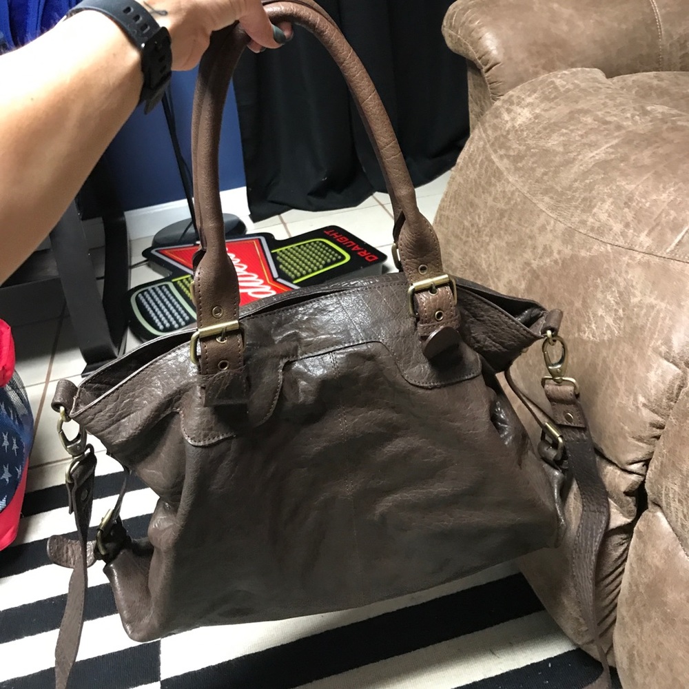 Brown leather bag