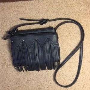 Madden Girl Black Fringe Cross-Body