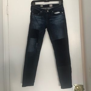AG "Stevie Ankle" Patchwork Denim