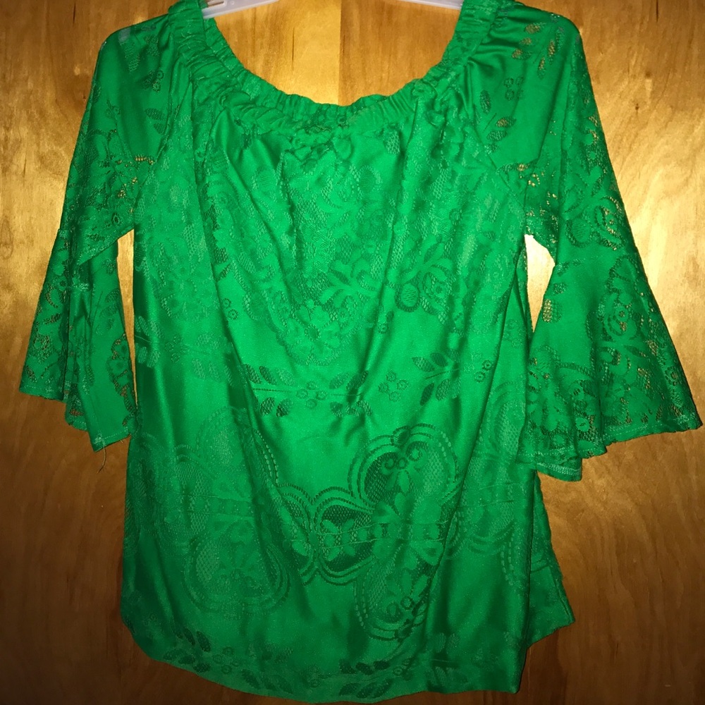 Lace off the shoulder shirt