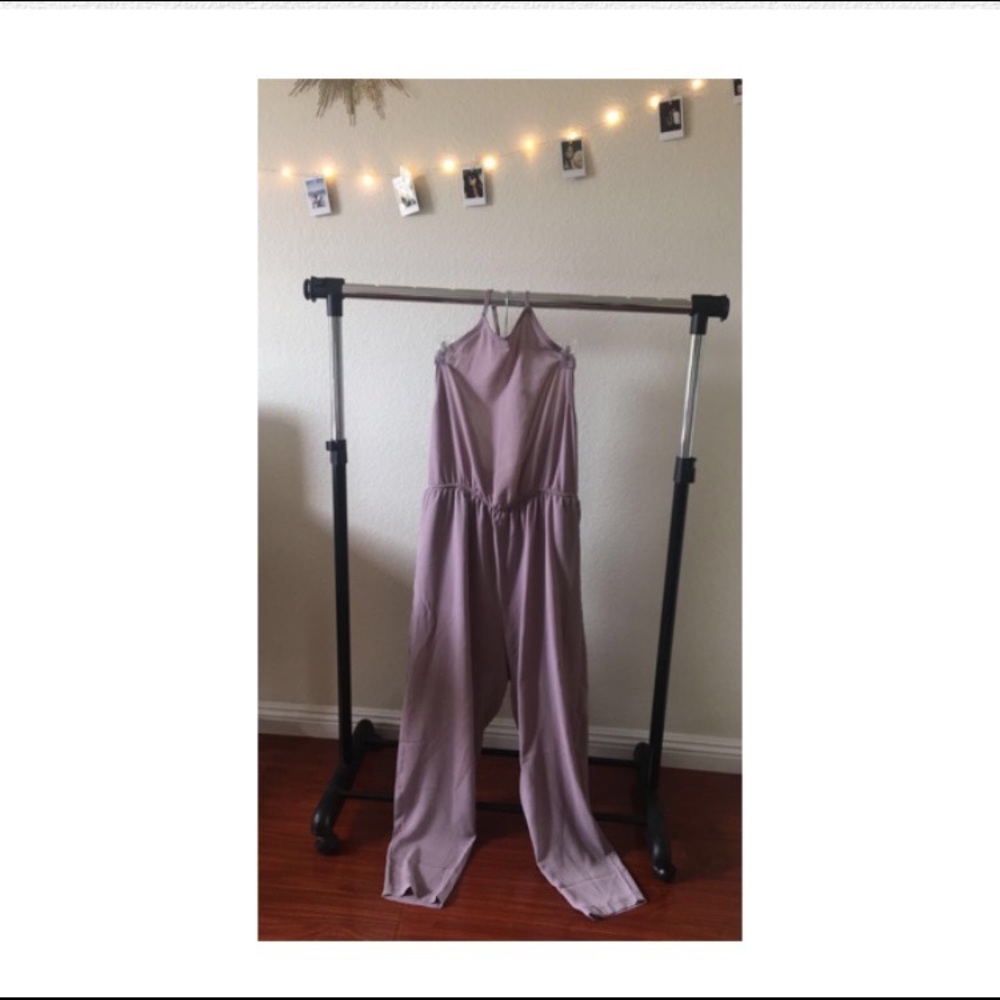 Lavender Open-back Jumpsuit