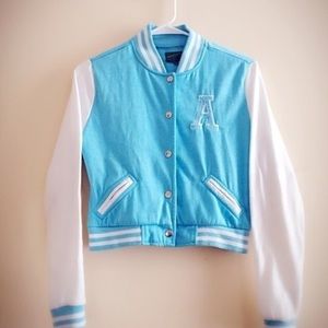 Blue letterman jacket